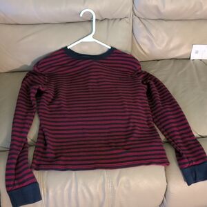 Polo Ralph Lauren 14/16 Boys Red and Navy Striped Ribbed Long Sleeve Shirt